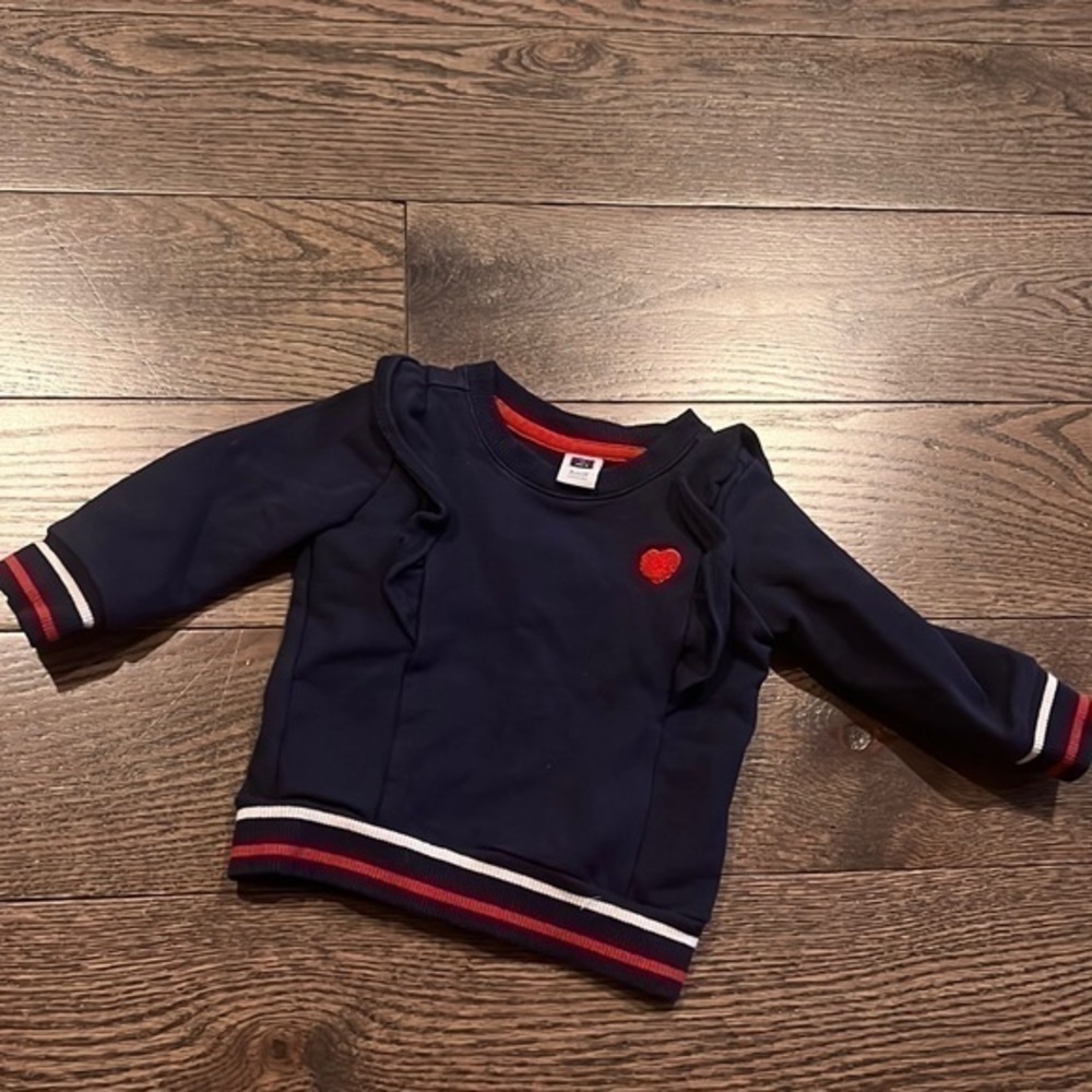 Janie and Jack navy hear crew neck sweater baby 6-12 months